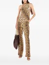 Roberto Cavalli Leopard-print Halter-neck Top In Animal Print