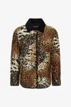 Roberto Cavalli Leopard Print Jacket In Naturale