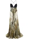 Roberto Cavalli Leopard-print Long Dress In 504