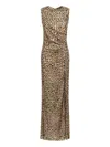Roberto Cavalli Leopard-print Maxi Dress In Neutrals