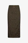 Roberto Cavalli Leopard Print Midi Skirt In Brown