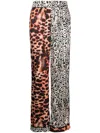 Roberto Cavalli Animal Print Wide Leg Trousers In Neutrals