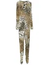 Roberto Cavalli Leopard-print Playsuit In Yellow