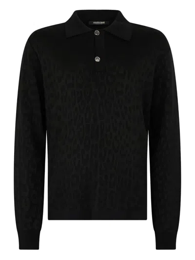 ROBERTO CAVALLI LEOPARD-PRINT POLO SHIRT