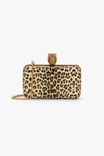 Roberto Cavalli Leopard Print Roar Clutch Bag