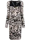 Roberto Cavalli Kleid Mit Leoparden-print In Neutrals