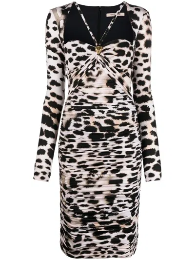 Roberto Cavalli Kleid Mit Leoparden-print In Neutrals