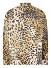 Roberto Cavalli Silk Shirt With Animal Prints In Multi