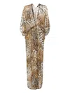 Roberto Cavalli Leopard-print Silk Beach Dress In Nude