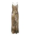 Roberto Cavalli Printed Silk Twill Crisscross Midi Dress In Green