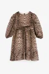 Roberto Cavalli Leopard-print Silk Dress In Light Brown
