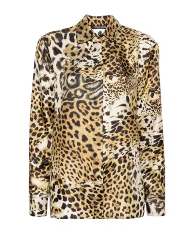 ROBERTO CAVALLI LEOPARD-PRINT SILK SHIRT