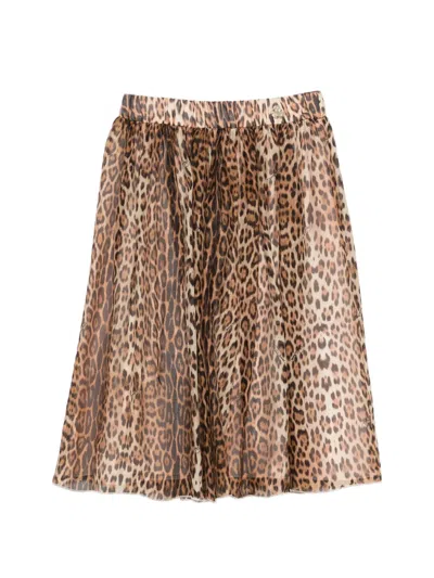 Roberto Cavalli Kids' Leopard-print Skirt In Animal Print