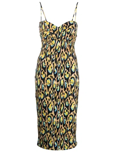 Roberto Cavalli Kleid Mit Leoparden-print In Neutrals