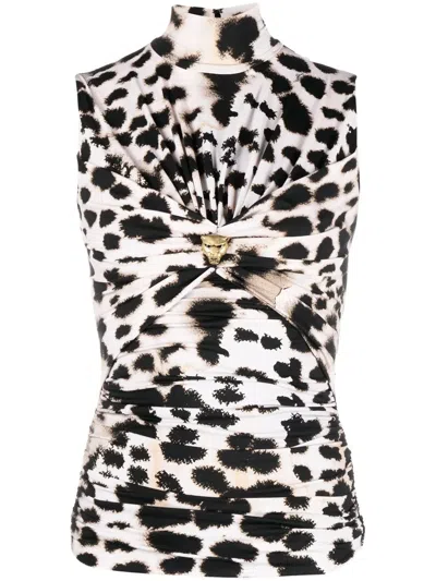 Roberto Cavalli Oberteil Mit Leoparden-print In Neutrals