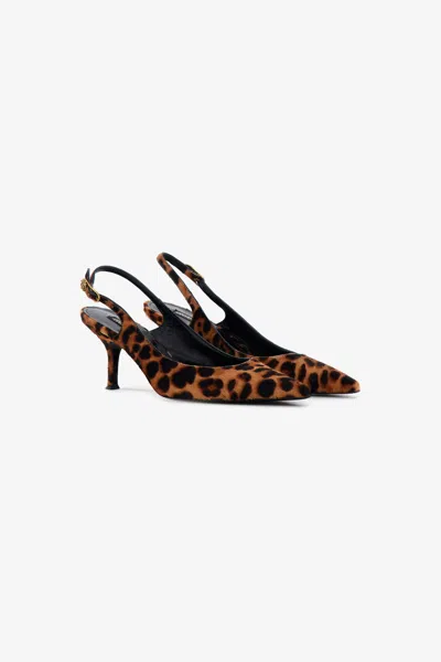 ROBERTO CAVALLI SLINGBACK PUMPS MIT LEOPARDENMUSTER