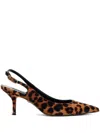 Roberto Cavalli Leopard-print Slingback Pumps In Brown