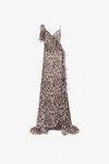 Roberto Cavalli Leopard-print Sweetheart-neck Gown In Rosa