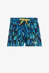 Roberto Cavalli Leopard-print Swim Shorts In Blue