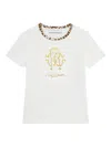 Roberto Cavalli Leopard-print Trim T-shirt In White