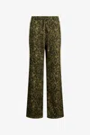 Roberto Cavalli Leopard Print Trousers In Green