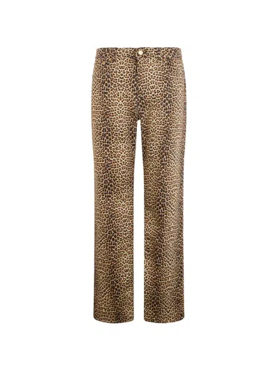 Roberto Cavalli Leopard Print Trousers In Animal Print