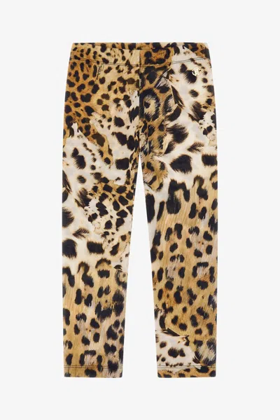 Roberto Cavalli Leopard-print Trousers In Light Brown