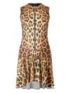 Roberto Cavalli Leopard-print Zip-front Minidress In Animal Print