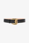 Roberto Cavalli Leopard Skin Belt With Bejeweled Buckle In Black