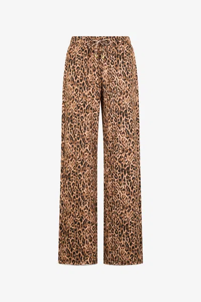 Roberto Cavalli Leopard Skin Print Trousers In Brown