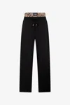 Roberto Cavalli Leopard Skin Waist Joggers In Black