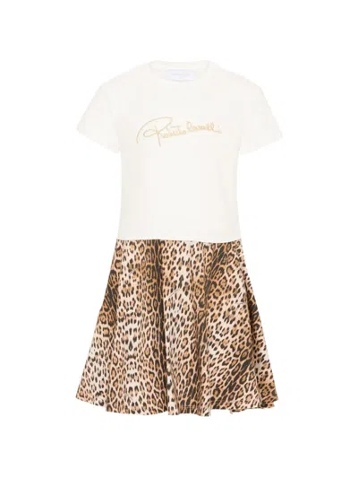 Roberto Cavalli Kids' Leopard T-shirt Dress In Multi