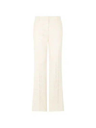 Roberto Cavalli Leopard-jacquard Flared Trousers In White
