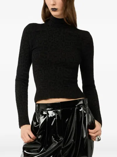 Roberto Cavalli Leopard-jacquard T-shirt In Black