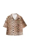 Roberto Cavalli Leopard-pattern Logo-patch Jacket In Neutral