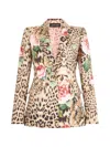 Roberto Cavalli Leopard-print Blazer In Multi