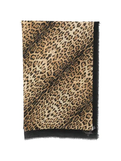 Roberto Cavalli Leopard-print Scarf In Animal Print