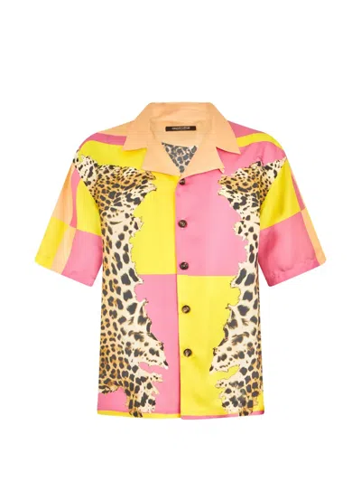 Roberto Cavalli Leopard-print Shirt In Multi