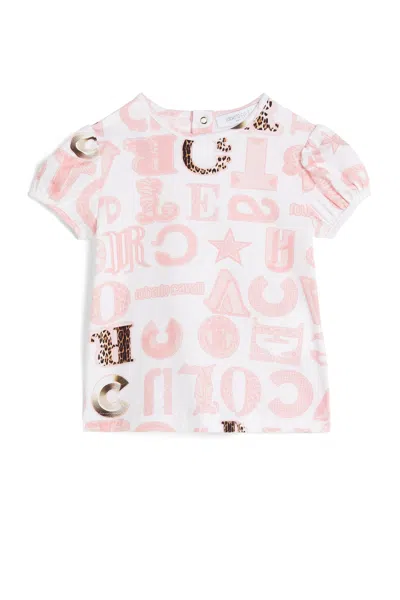 Roberto Cavalli Letter Print T-shirt In Pink