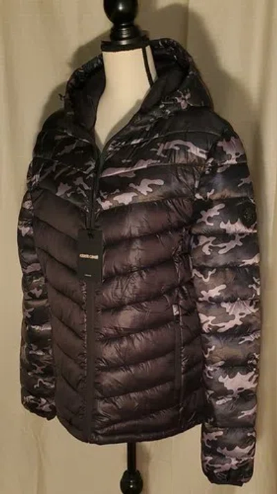 Pre-owned Roberto Cavalli Light Weight Camo Parka Jacket Coat L In Multicolor