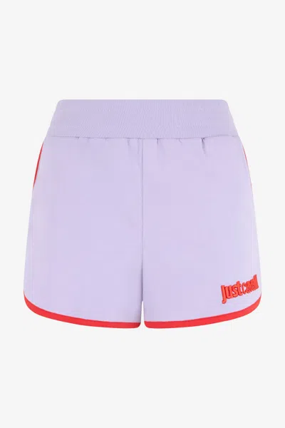 Roberto Cavalli Purple Shorts In Multi