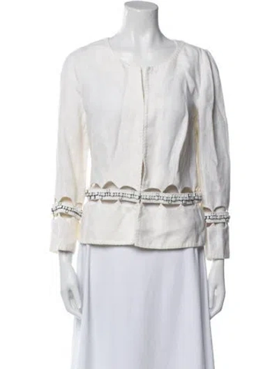 Pre-owned Roberto Cavalli Linen Evening Jacket In Neutral