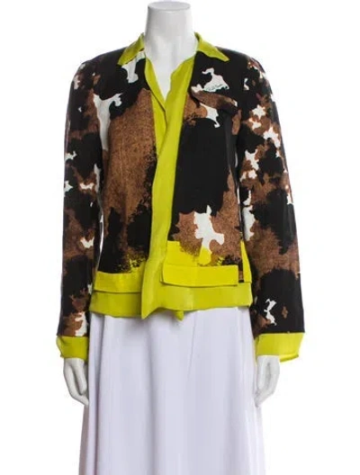 Pre-owned Roberto Cavalli Linen Floral Print Evening Jacket In Multi