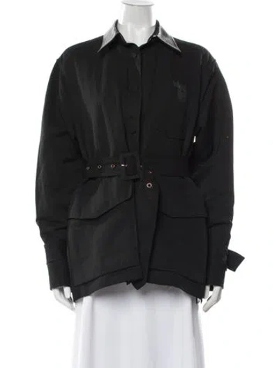 Pre-owned Roberto Cavalli Linen Jacket In Black