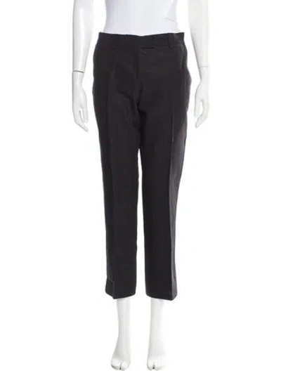 Pre-owned Roberto Cavalli Linen Skinny Leg Pants In Black
