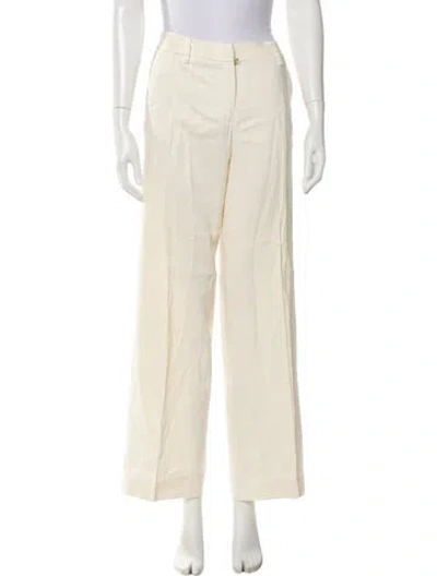 Pre-owned Roberto Cavalli Linen Wide Leg Pants In Neutral