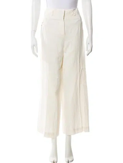 Pre-owned Roberto Cavalli Linen Wide Leg Pants In Neutral