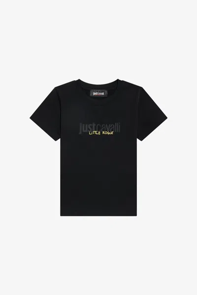 Roberto Cavalli Kids' Little-rogue-grafik-t-shirt In Black