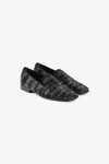 Roberto Cavalli Crystal-embellished Zebra-stripe Slippers In Black/silver