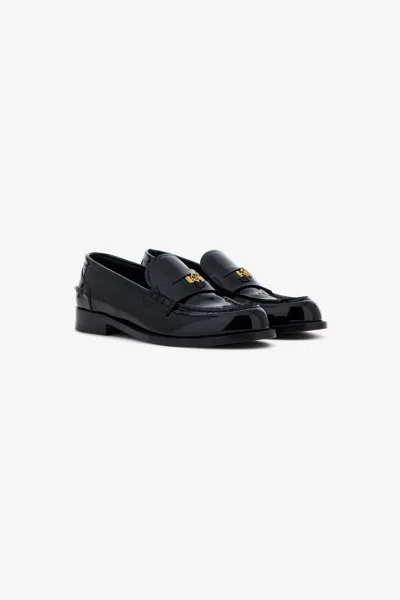 Roberto Cavalli Loafers With Gold Accents In Black